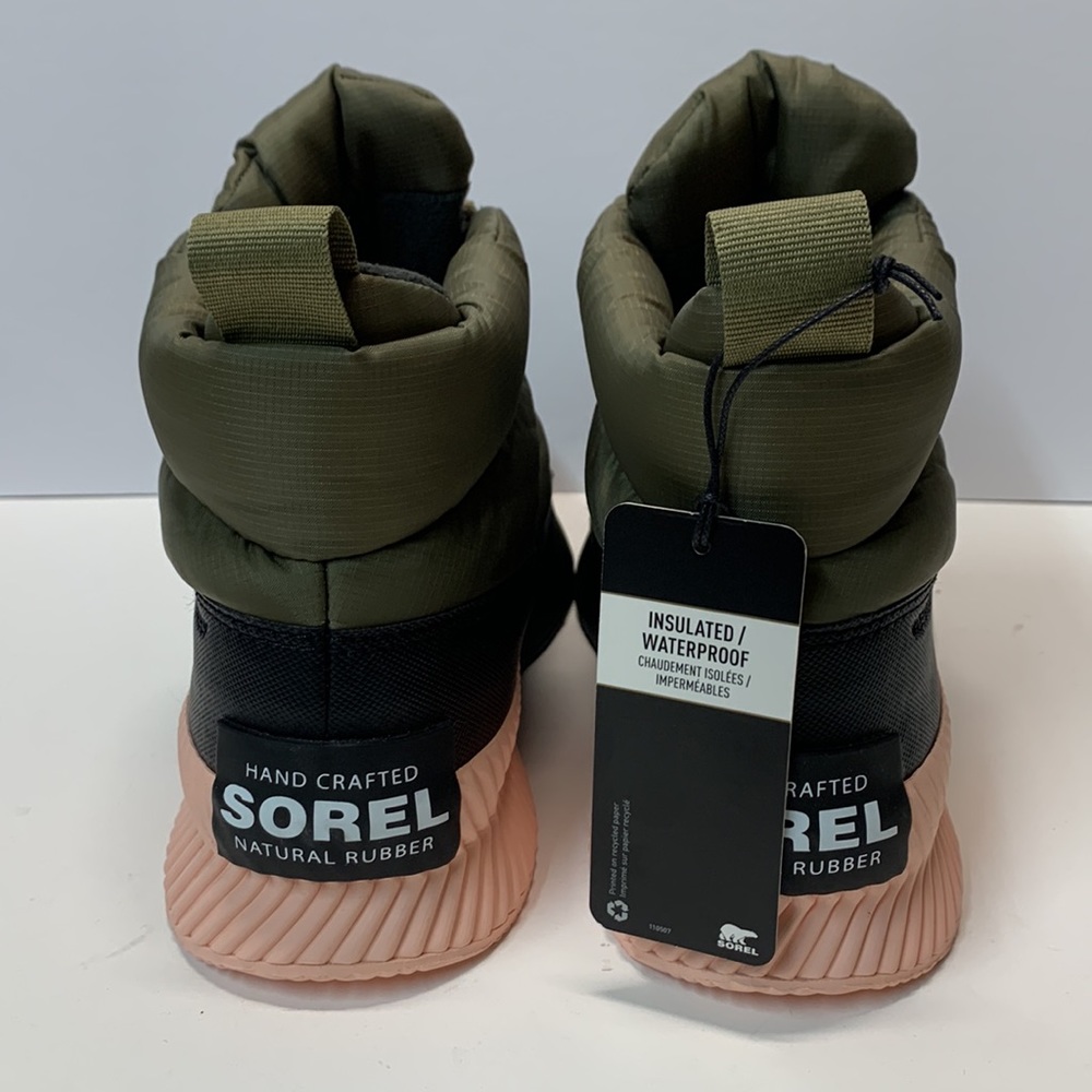 NWT Sorel Winter Boots Puffy Zip Waterproof Green